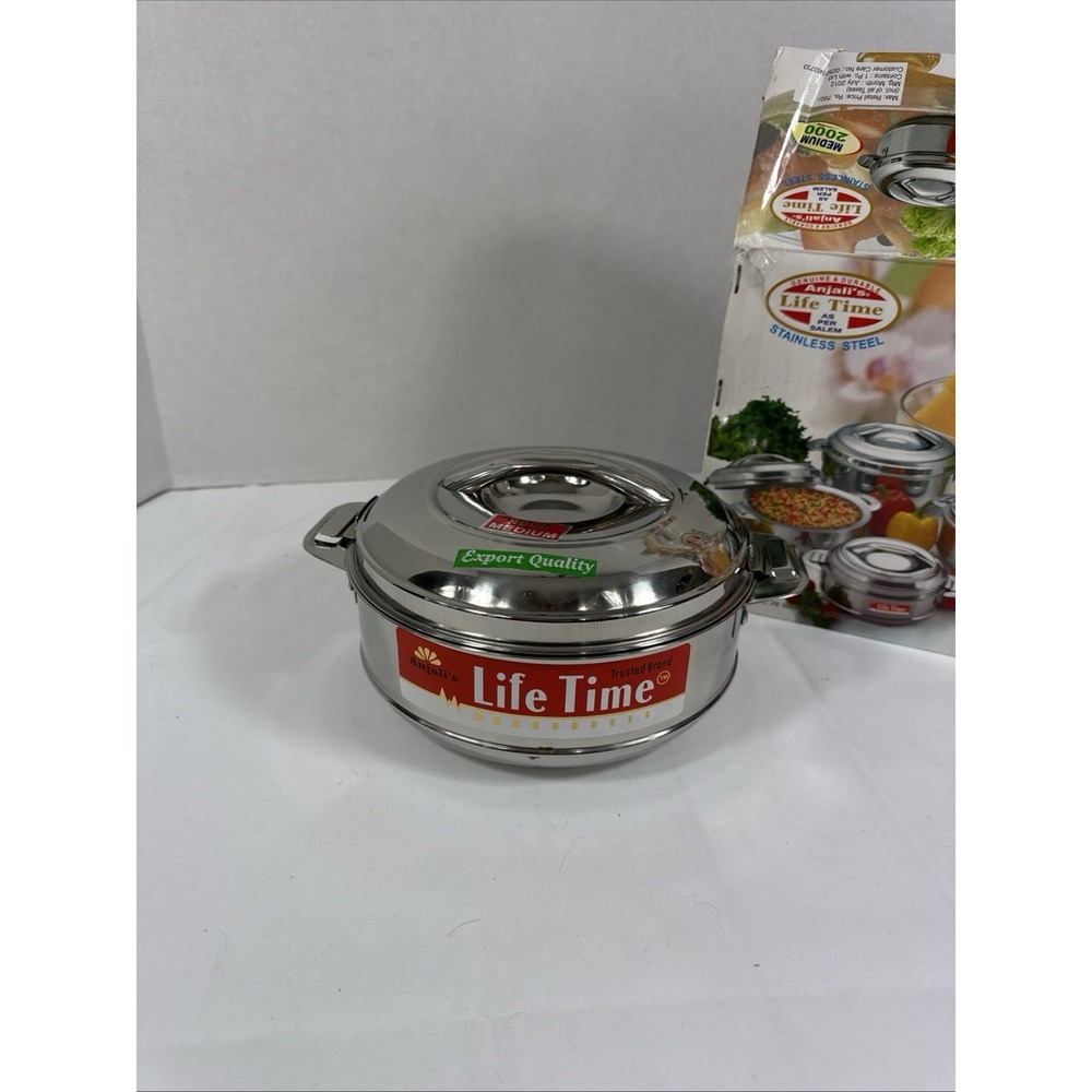 LIfe Time Stainless Steel Insulated Casserole Medium Hot or Cold Foods Camping